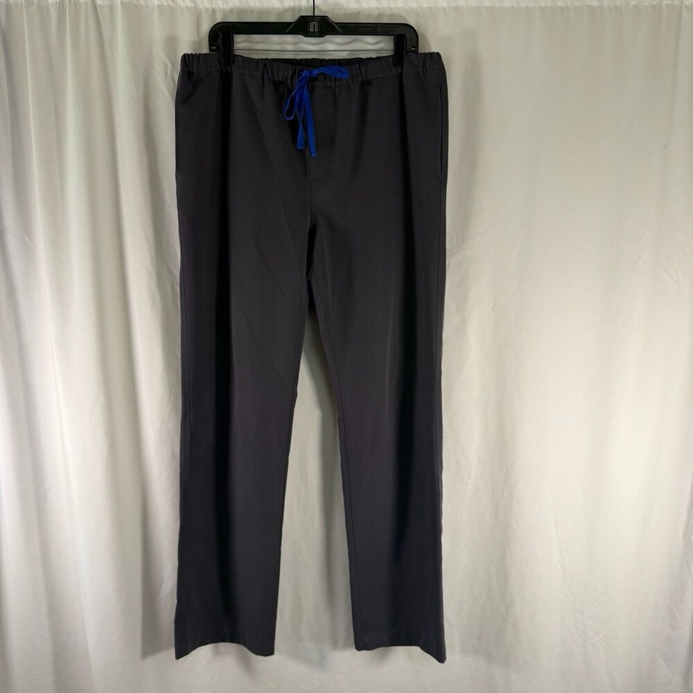 Figs Scrub Pants Men's Large Grey Pull On Drawstring Slash Pockets Mid Rise